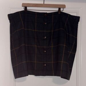Madewell Plaid Wool Skirt